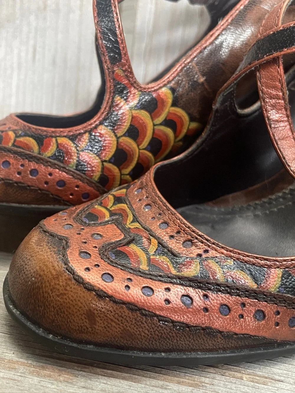 Handpainted Wingtip Heels